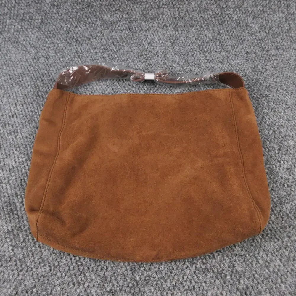 Moda Luxe Hobo Bag Womens Medium Tan Suede Faux Leather Magnetic Closure